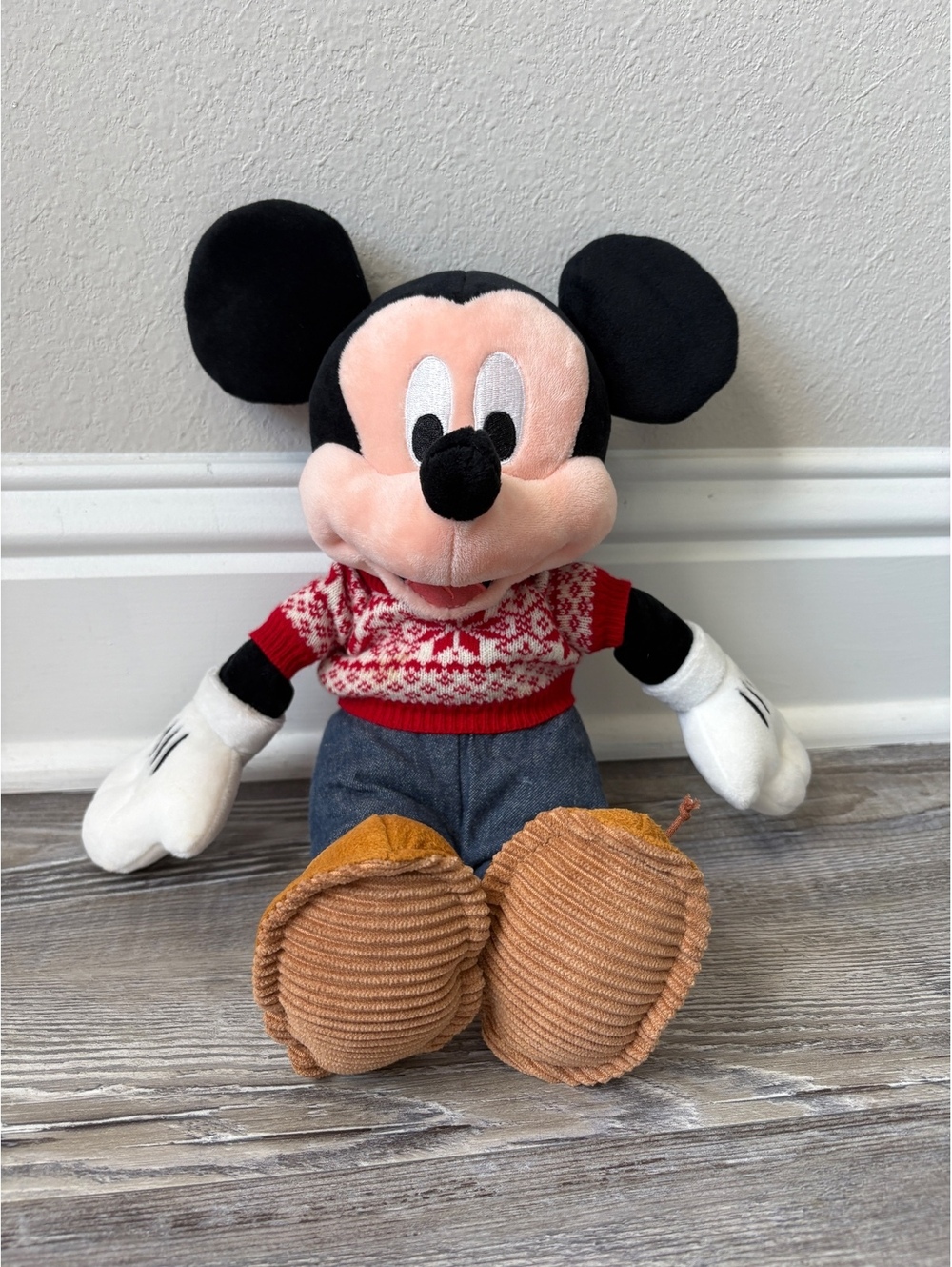 Disney Mickey Mouse Hallmark Plush Removable Christmas Sweater